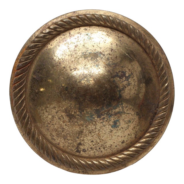 Vintage Hollow Concentric Single Entry Brass Door Knob For Sale
