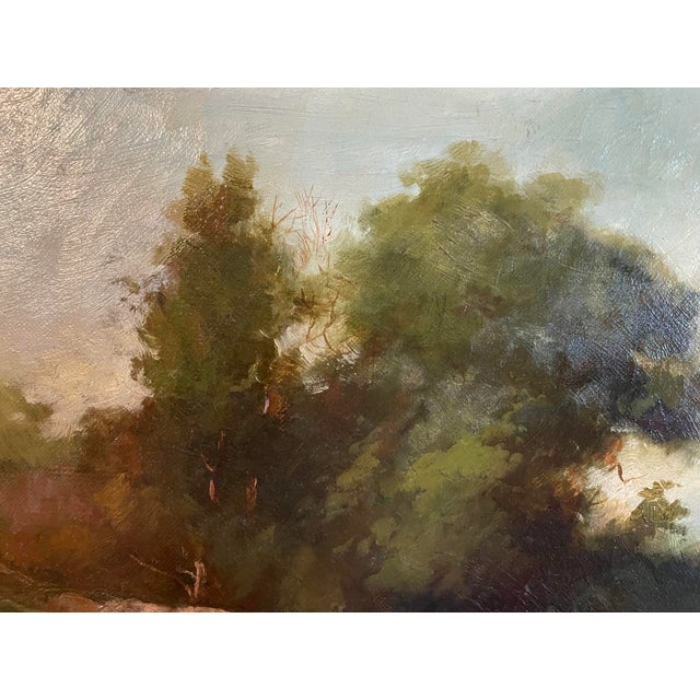 Large Antique 19th Century Oil, Painting Landscape For Sale - Image 4 of 8