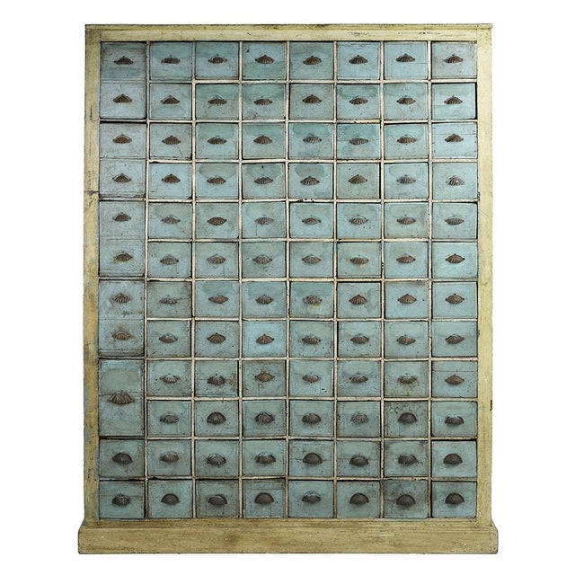 Vintage Teak Cabinet with Blue Patina For Sale - Image 10 of 10