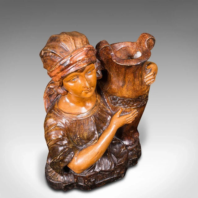 Sculpture Materials 1900s Antique French Female Portrait Bust Candle Holder For Sale - Image 7 of 13