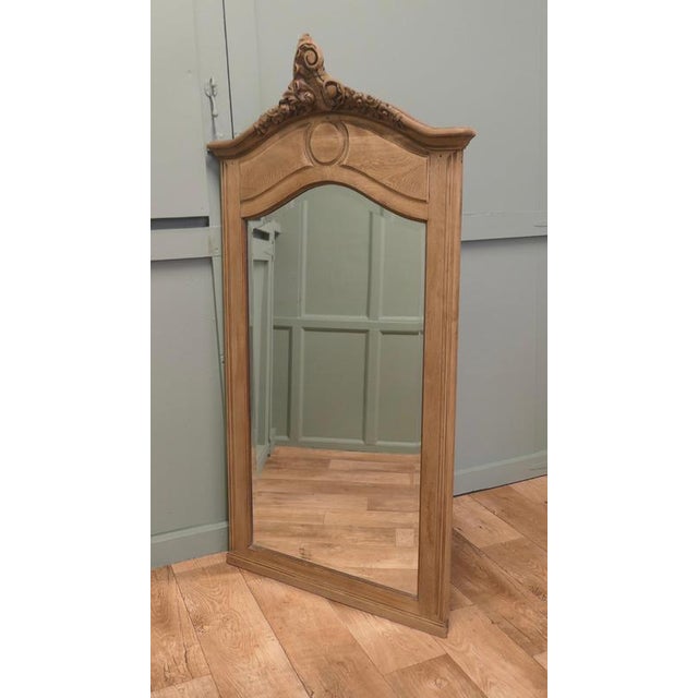 19th Century French Bleached and Carved Oak Wall Mirror, 1880 For Sale - Image 5 of 7