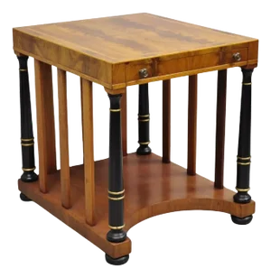 Weiman Heirloom Italian Regency Empire Mahogany Side Table W/ Black Columns
