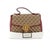Gucci Gg Marmont Mini Beige Gg Canvas Red Leather Top Handle Bag For Sale - Image 12 of 13