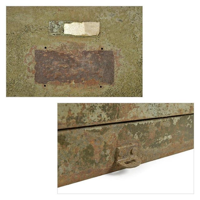 Patinated Metal Filing Cabinet For Sale - Image 4 of 8