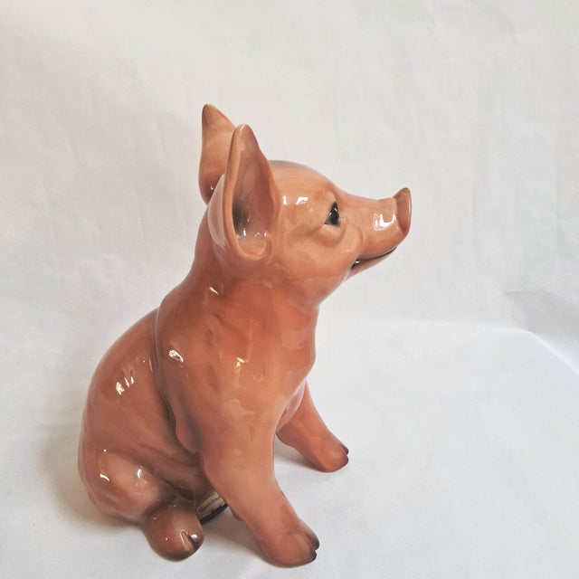 Ceramic Handcrafted Porcelain Figurine of a Piglet by B. Bizotto for Capodimonte, Italy, 1970s For Sale - Image 7 of 13