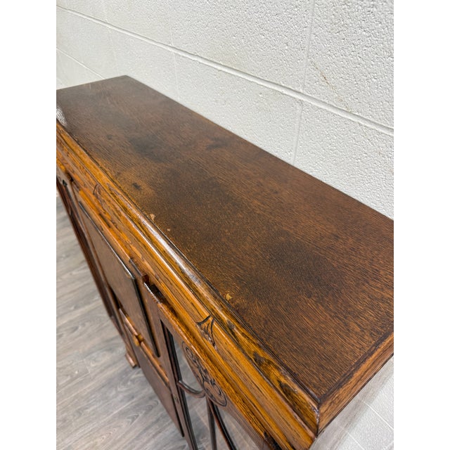 Antique Art Deco Oak Secretary Desk Bureau Bookcase Bar Scully For Sale - Image 9 of 10