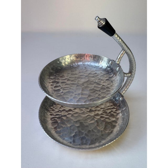 Everlast Everlast Hammered Aluminum Two-Tier Server, Art Deco Industrial Design For Sale - Image 4 of 13