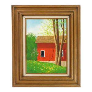 1980s Original Signed Sid Mountain 'Ohio Spring' Oil Painting, Framed