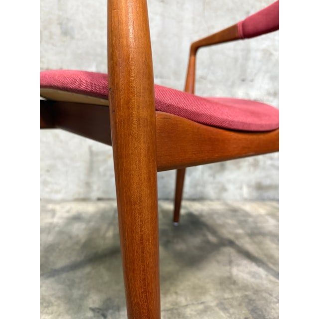 Attributed to Kai Kristiansen “Troja” Teak Armchair — Midcentury Danish Modern (1950s) For Sale - Image 16 of 17