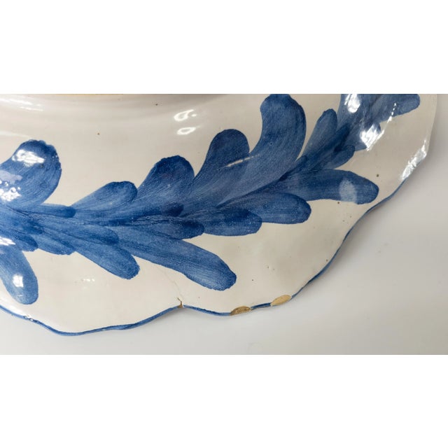 20th Century Italian Renaissance Revival Majolica Faience Blue and White Charger For Sale - Image 12 of 12