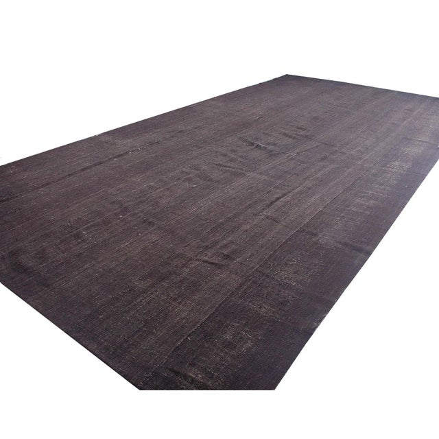 Oversized Dark Brown Turkish Tente Kilim Rug For Sale - Image 4 of 6