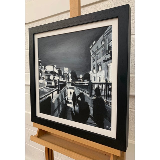 Textile Black & White Hyde Park Corner London Underground by Contemporary British Artist For Sale - Image 7 of 13