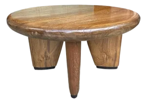 Andrianna Shamaris Midcentury Couture Teak Wood Low Profile Round Coffee Table