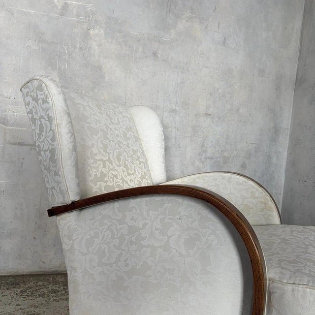 Vintage Art Deco Oak Rounded Rocking Chair, 1930s For Sale - Image 4 of 8