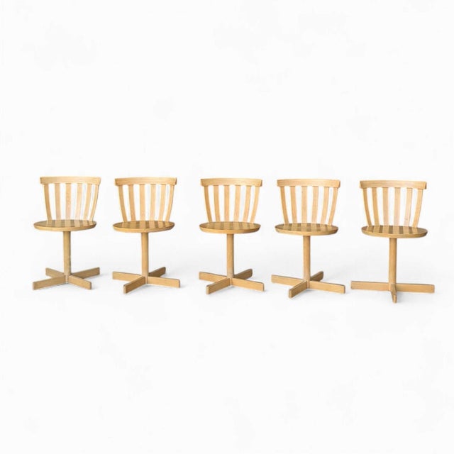 Set of 5 Scandinavian Swivel Chairs by Edsbyverken, 1960s For Sale - Image 11 of 18