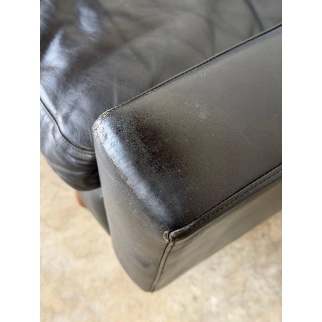 1960s Black Leather Loveseat Mid-Century Modern 1960s For Sale - Image 5 of 11