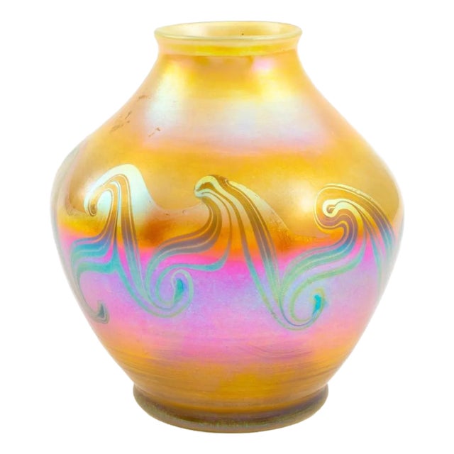 Louis Comfort Tiffany Reactive Blown Glass Vase For Sale