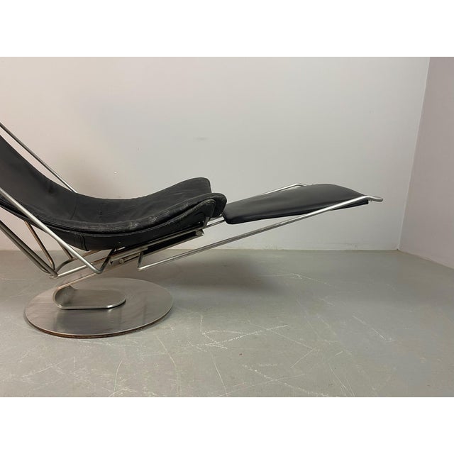 Mid-Century Modern Danish Interdane Lounge Chair in Black and Red Leather by Oluf Lund for Trio-Line, Denmark, 1990s For Sale - Image 9 of 17