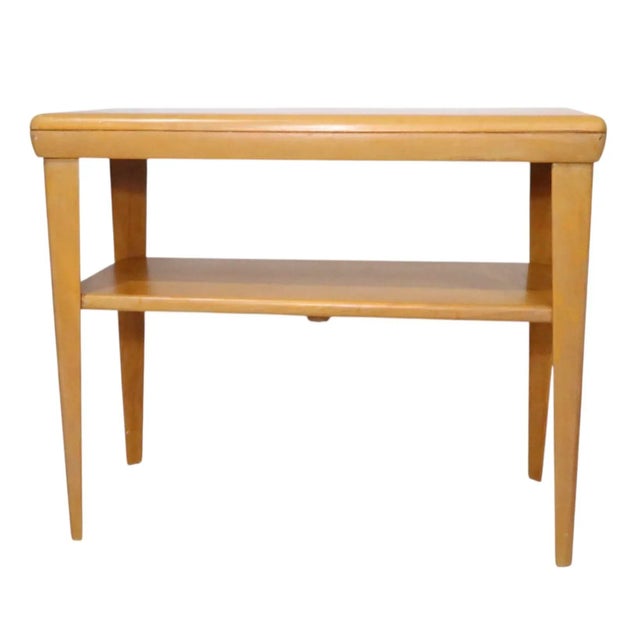 Mid 20th Century Heywood Wakefield Champagne Two Tier Side Table For Sale - Image 12 of 13