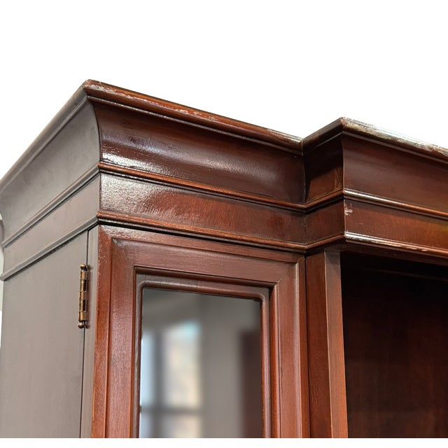 Mid-Century Brickwede Mahogany China Cabinet | Glass Curio Display Hutch | Vintage Solid Wood For Sale - Image 4 of 8