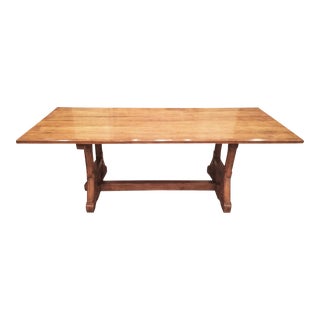Large Walnut Trestle Dining Table From Dessin Fournir For Sale