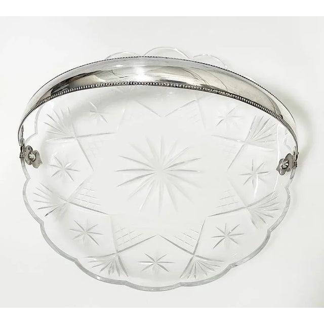 1900 - 1909 Dutch Crystal Bowl with Silver Handle, 1909 For Sale - Image 5 of 9