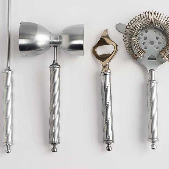 Modern Vintage Italian Twist Handle Bar Tool Set - Set of 4 For Sale - Image 3 of 15