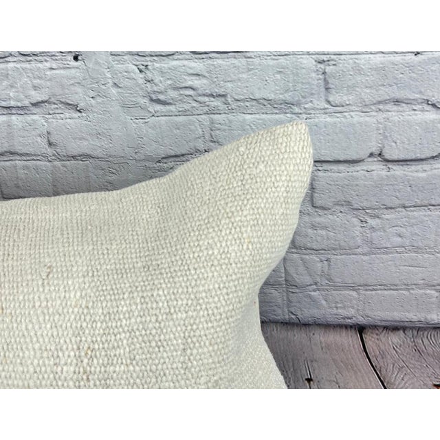 Turkish 16 x 24 Hemp Pillow Turkish Cushion Natural White Pillow Cushion Cover For Sale - Image 3 of 4