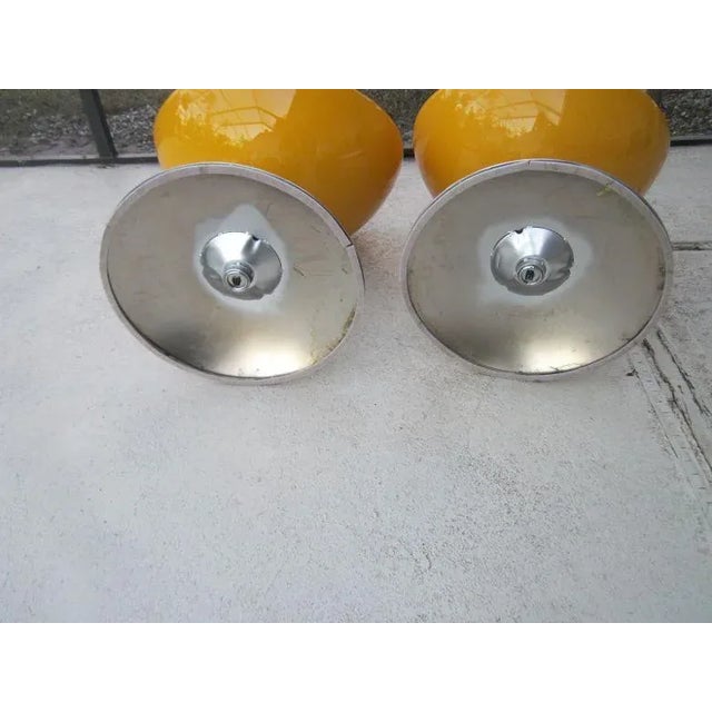 1970s Vintage Space Age Half Egg Chairs with Chrome Pedestal Bases From 1970s For Sale - Image 9 of 12