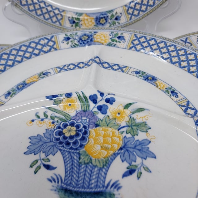 Booth's Antique Booths England Silicon China Set 4 Divided Grill Plates Nankin Pattern - Set of 4 For Sale - Image 4 of 7