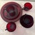 Vintage France Ruby Red Glass Brunch / Luncheon Set, Service for 4 For Sale - Image 4 of 5