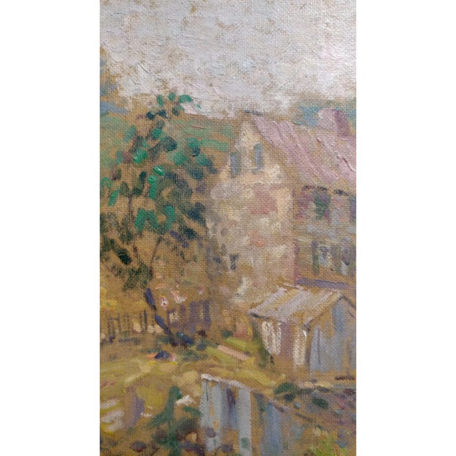 Rustic Edwin Roscoe Shrader -Rural Farmhouse - Oil Painting -California Pointillism For Sale - Image 3 of 10