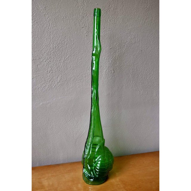 Forest Green Giant Zoomorphic Bottle in Empoli Glass For Sale - Image 8 of 12