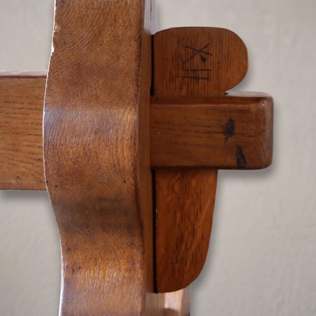 Wood 20th Century Collapsible Oak Monastery Table with Panelled Top in Mortise and Tenon Joints, 1930s For Sale - Image 7 of 9