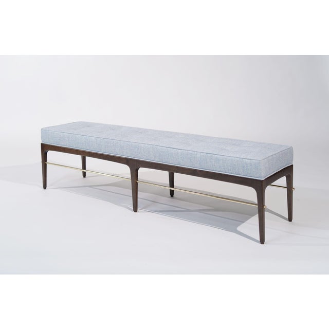 Modern Linear Bench in Dark Walnut and Brass Series 72 by Stamford Modern For Sale - Image 3 of 18