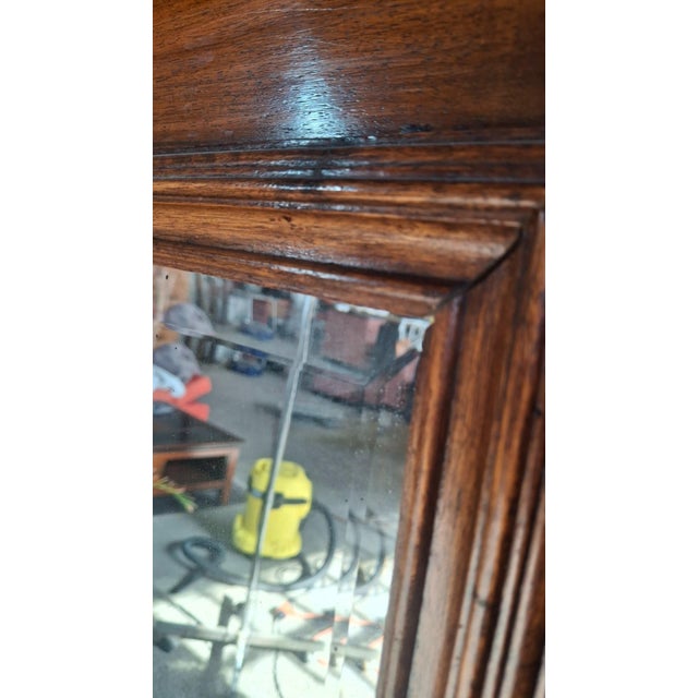 Large 19th Century Louis XVI Carved Wooden Trumeau Mirror For Sale - Image 3 of 12