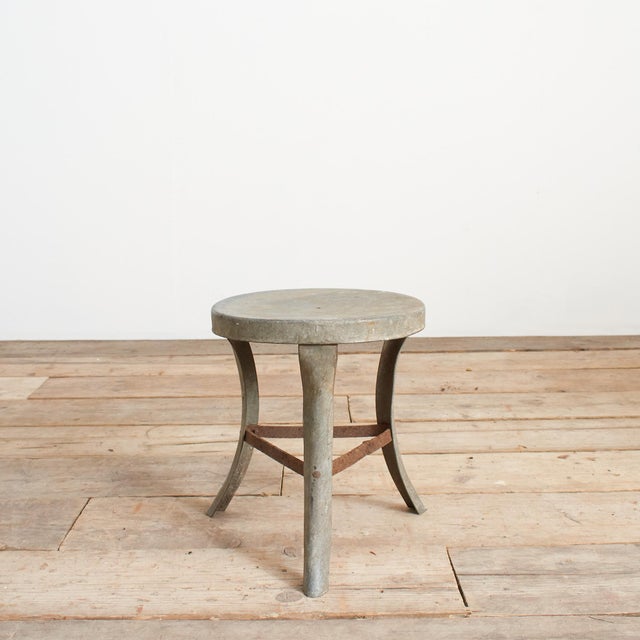 Metal Antique Galvanised Milking Stool For Sale - Image 7 of 7