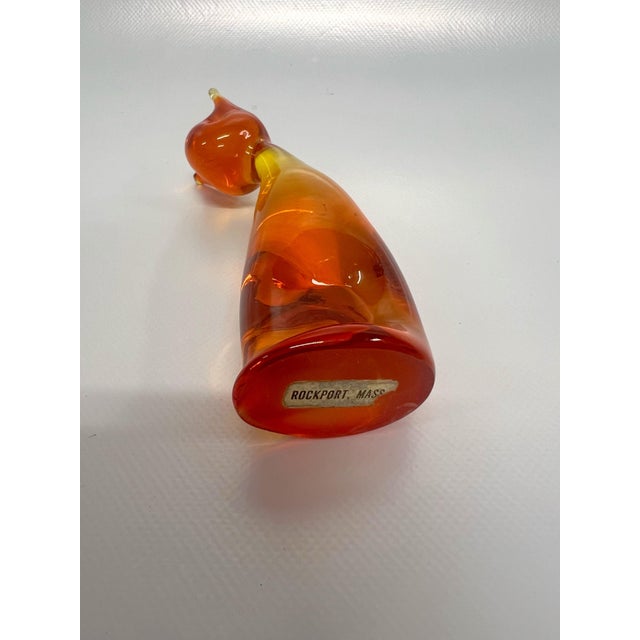 1970s 1970’s Orange Amberina Art Glass Cat Figure For Sale - Image 5 of 5