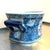 1930s-40s asian-style blue and white ceramic handled footbath or planter. Excellent condition.