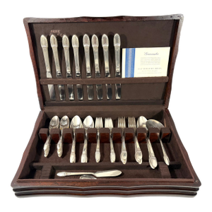 Vintage International Silver 1847 Rogers Bros. First Love Silver Plate Service for 8