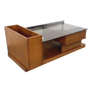 Vintage Rectangular Coffee Table in Chrome and Smoked Glass, 1970s For Sale