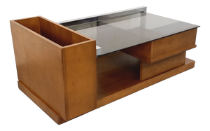 Vintage Rectangular Coffee Table in Chrome and Smoked Glass, 1970s