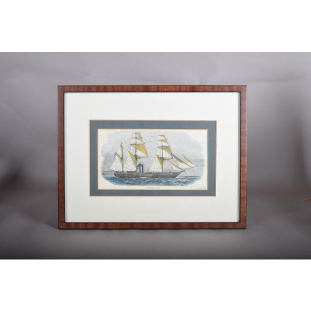 Hand-tinted lithograph captioned H.M. Steam-Ship "Tiger" and dated June 3, 1854 on the plate. The ship is depicted under...