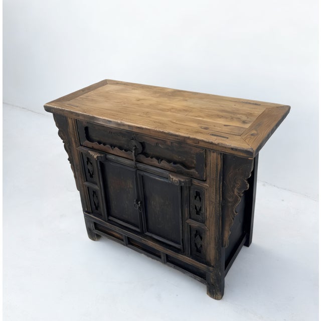 This 17th century antique storage cabinet was retrieved from Shanxi Province in Northern China. It is made from solid elm...