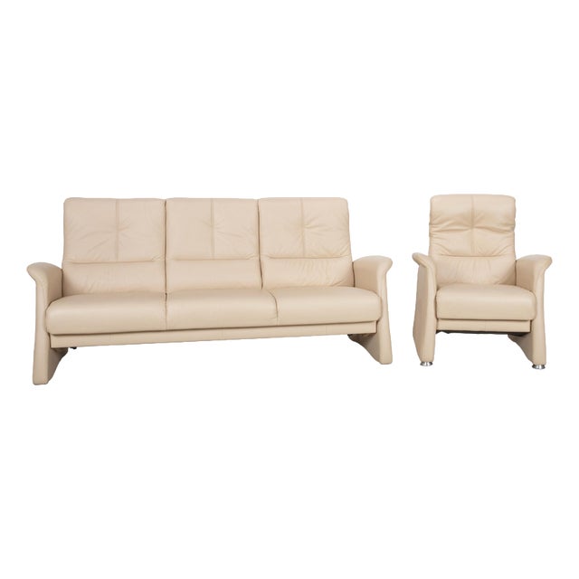 6001 Three-Seater Sofa and Chair in Leather from Himolla, Set of 2 For Sale