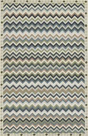 Erin Gates by Momeni Abbot Blue Chevron Wool Rug 2' X 3'