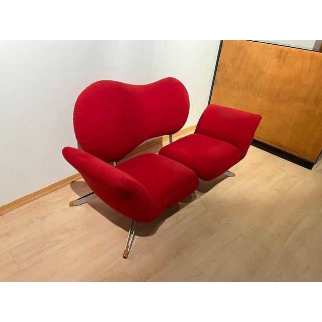 Red Convertible Sofa attributed to Bonaldo, 1980s For Sale - Image 10 of 18