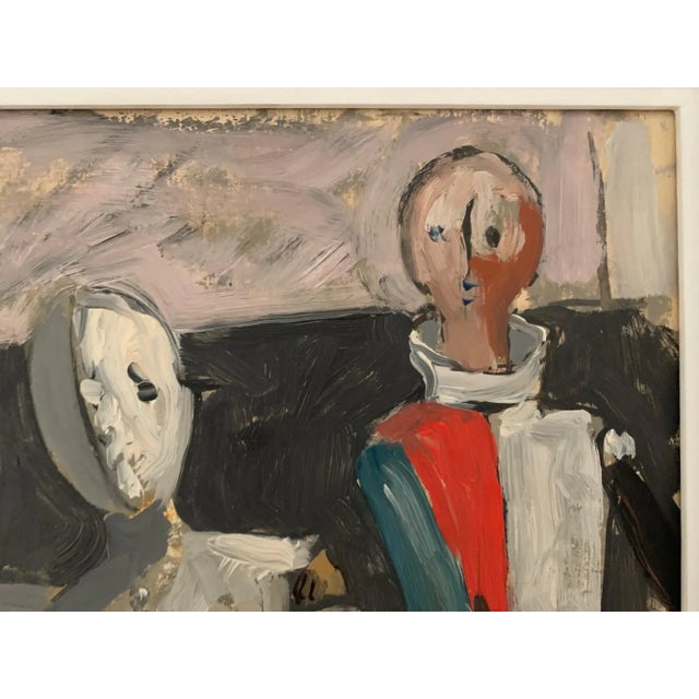 1975 Bruno Paoli "Theater" Original Italian Modern Theater Interior, 20th Century Florence Italy Fine Art Painting, Oil on Board, 24.5x21.5" For Sale - Image 4 of 7
