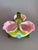 1920s Antique 1800s Stevens and Williams Matsu-No-Ke Pastel Flower Sectioned Vase Bowl Tri Sectional Art Glass Bowl For Sale - Image 5 of 15