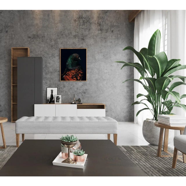 Contemporary Limited Edition Black Modena Bronze Shield Pigeon by Brendan Burden (32x40") For Sale - Image 4 of 4